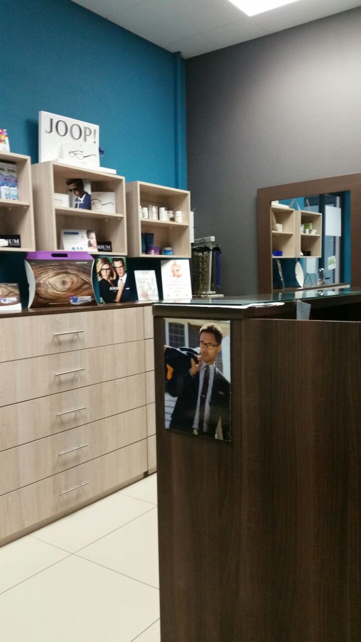 The reception area of the Fatima Madhi Optometrist practice in Mayfair